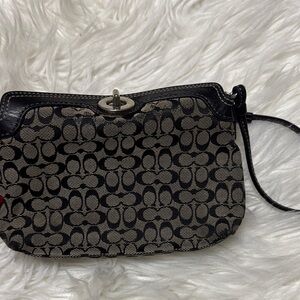 Coach Black and Cream Signature Clutch